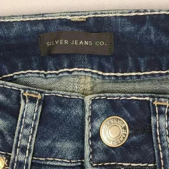 Silver Jean Co. Womens Suki Curvy Fit Mid Rise Bootcut 26x31 Indigo Distress NWT - Picture 5 of 16